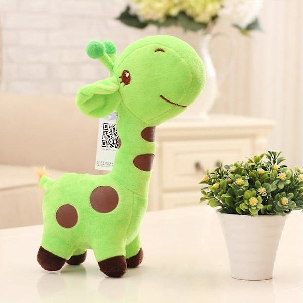 Grønn Giraff Baby Leke 0 3 6 9 12 18 Måneder, Søt Myk Giraff Kosedyr Dukke Plysj Leke, Bursdagsfestgave (YJD)