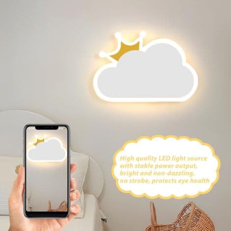 12W LED Vägglampa, Trefärgad Molnform - 220V Vit, Barnrum Modern Belysning[YJD]