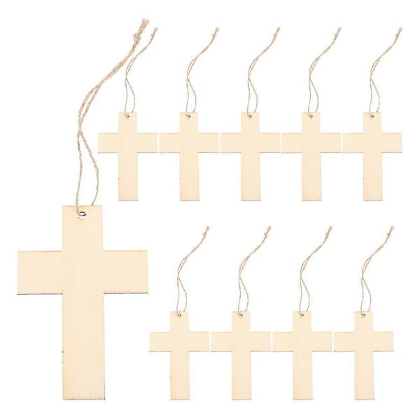 Utstansede trekors for DIY kunst og håndverk 20 stk blanke beige biter [YJD]