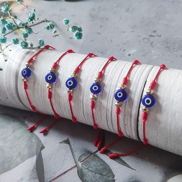 Lyckoberlocker 6 knutar justerbart Onda ögat-armband[YJD]