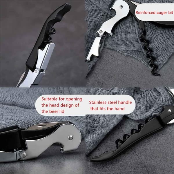Ølproptrækker i rustfrit stål, søhestekniv, vinsæt, multifunktionel proptrækker [YJD]