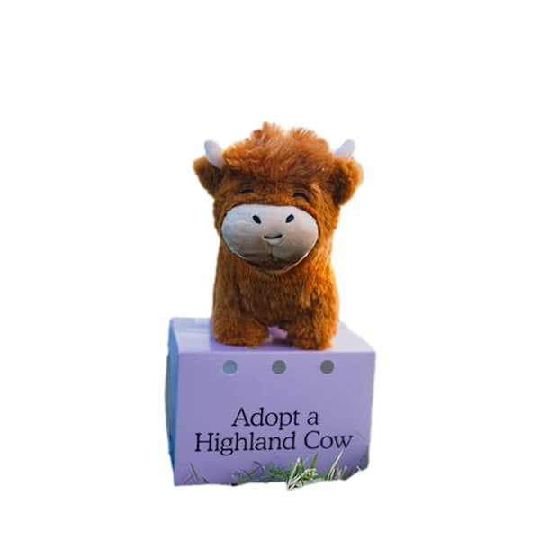 Adopter en Highland Cow Plussj Koselig Kule Ko Stoffdyr Fluffy Ko Figur Leke~au  (YJD) Highland yakcolor box 25CM