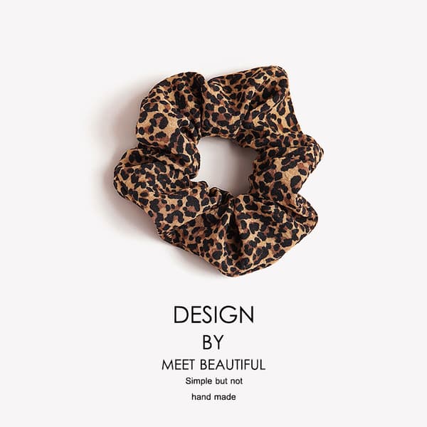 Leopard Hår Scrunchies Sæt med Bløde Elastikker[YJD]