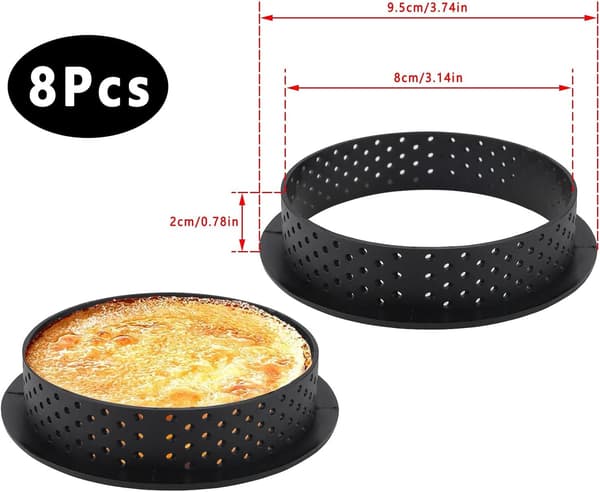 PCS Rund Mousse Kakeform Sirkel Perforert Form Kakedekorasjonskutter Form Mousse Sirkelring Tertering for Dessertring Baking DIY Terte [YJD]