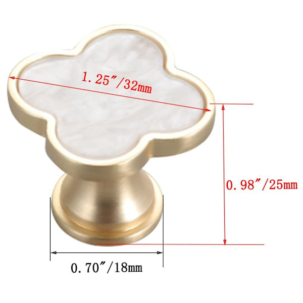 Clover-knapper Firekløverhåndtak 6 stk 6 stk [kk] 6pcs 6pcs