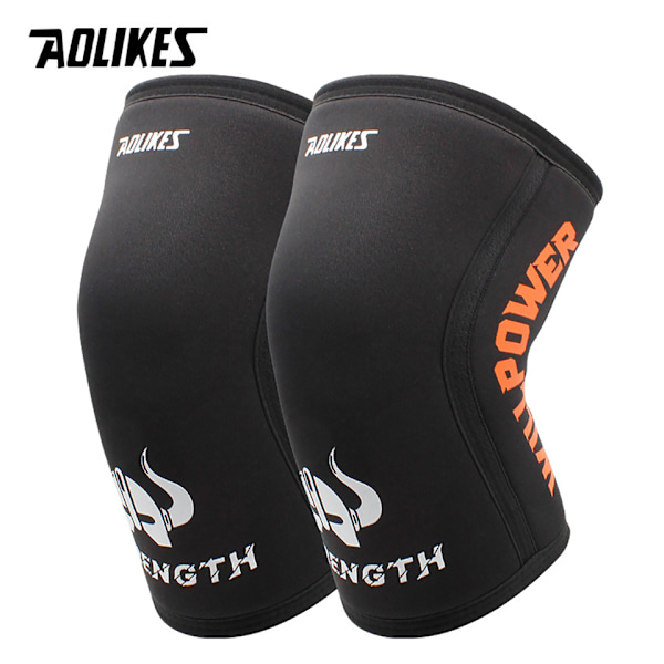 AOLIKES 1 Par 7mm Neopren Sport Knäskydd Stöd för Crossfit Träning och Fiske Sport Vikt Applikation för Män och Kvinnor Material SCR Nylon Gladiator L