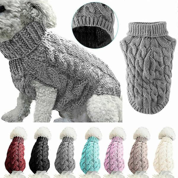 Nya husdjur små hundkläder tröja mode höst vinter solid friterad deg twister stickning varma bekväma kläder[YJD] M