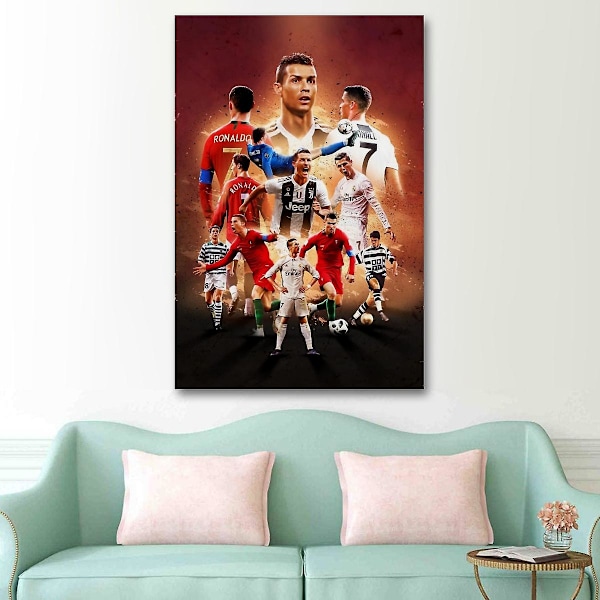 Fodboldstjerne Cristiano Ronaldo Portugal Cover Canvas Poster Soveværelse Sportslandskab Kontorrum Perfekt til enhver værelsesindretning Gaveplakater (u  (YJD) No Frame 50x70cm(20x30in)