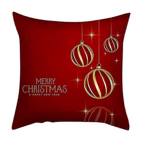 4-pakning juleputetrekk 45x45 cm, festlige dekorative putetrekk til sofa, jul