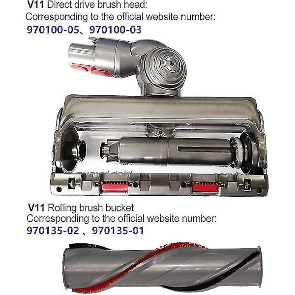 Børstesett for Dyson V11 Absolute V11 Animal Sv14 støvsuger - 970135-01, 970100-05