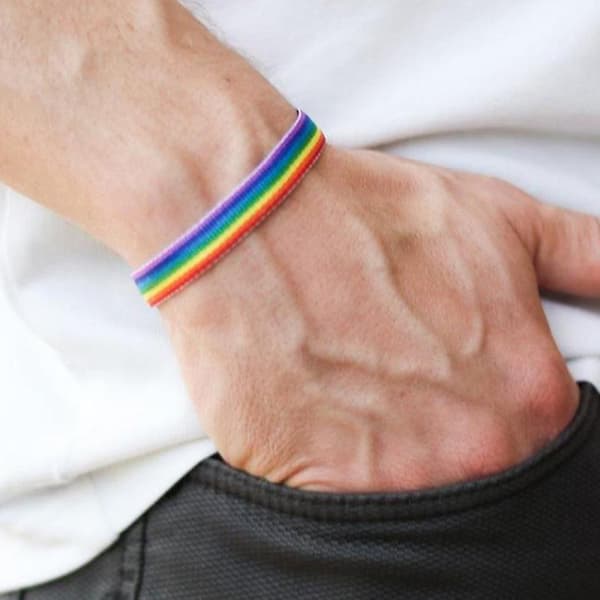 Regnbuearmbånd til mænd drenge LGBTQ[YJD]