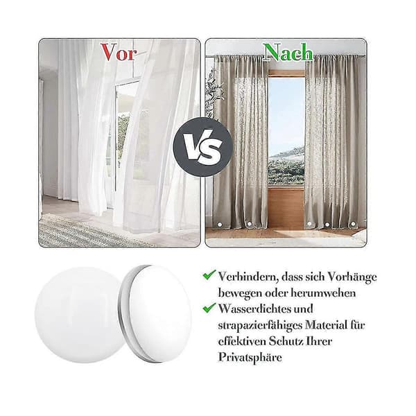 10 st magnetiska gardinvikter Draperivikter Magnet Duschdraperivikter Botten för duk [YJD] White