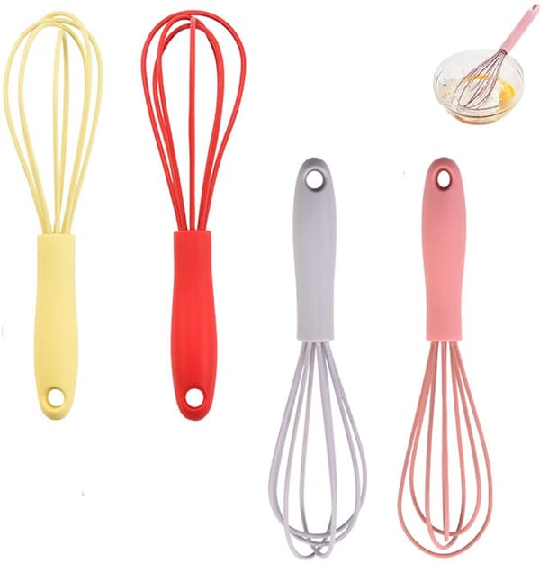 Mini elektriske visper 4-pakning silikon eggvisp for cappuccinoskum 16,8 cm [YJD]