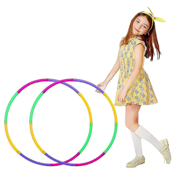 2 kpl Hula Hoop -vanteita, lapsille, 8 irrotettavaa osaa, sopii hula hoopiin, sisä- ja ulkokuntoiluun, voimisteluun, tanssiin ja joogaan - [YJD]
