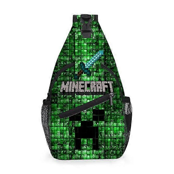 Nyt Minecraft spil 3D Print Børn Primær- og sekundærskoleelevers brysttaske kryds taljetaske børneskuldertaske[YJD] style 2