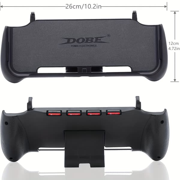 For Nintendo Switch/OLED-tilbehør med håndtak, oppbevaring for 4 spillkort med holderstativ [YJD] Black