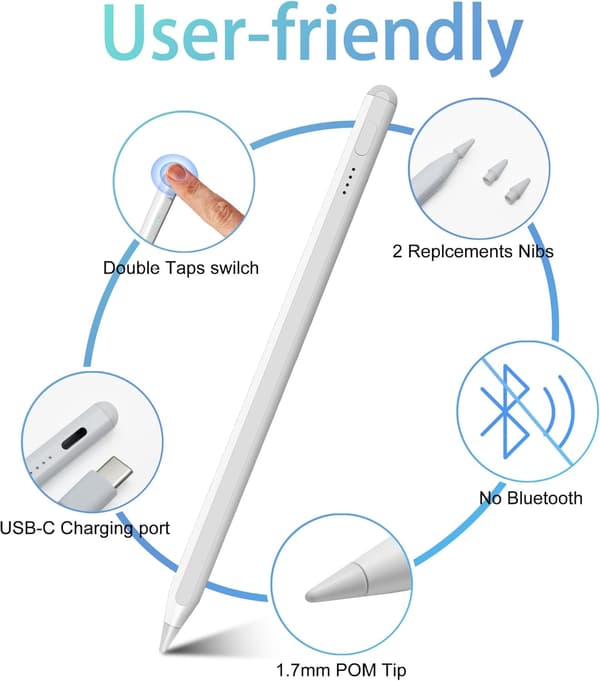 iPad Styluspenna för 2025 Senaste Modell 11:e Gen 2X Snabbladdning[YJD]