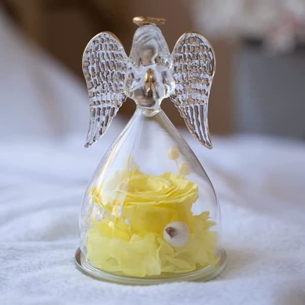 Konserverad Ros Figur Evig Ros 3-4cm Julklapp Mors Dag Present[YJD] Yellow
