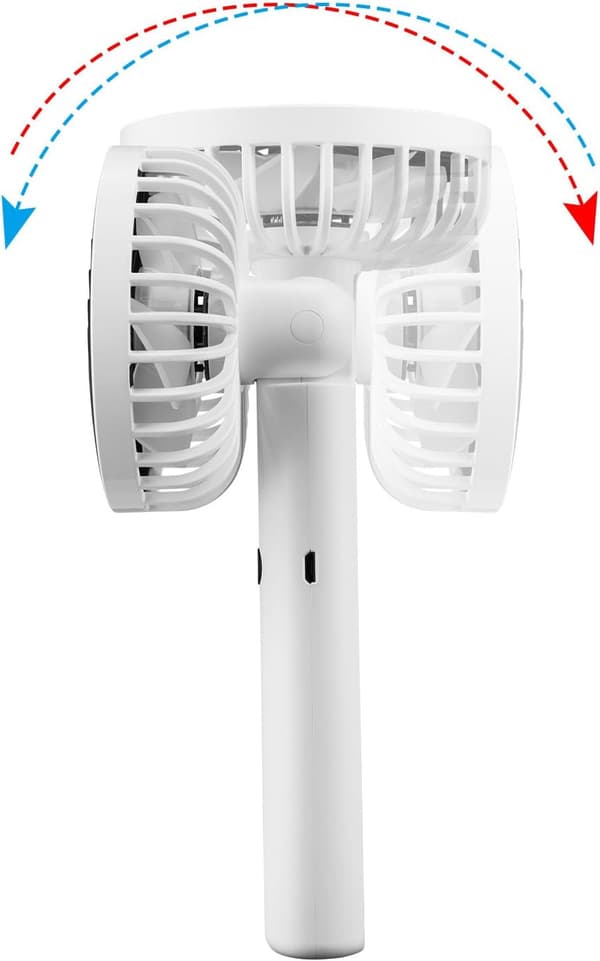 Roterende ventilator, lille, støjsvag, genopladelig USB-bordventilator (hvid)[YJD]