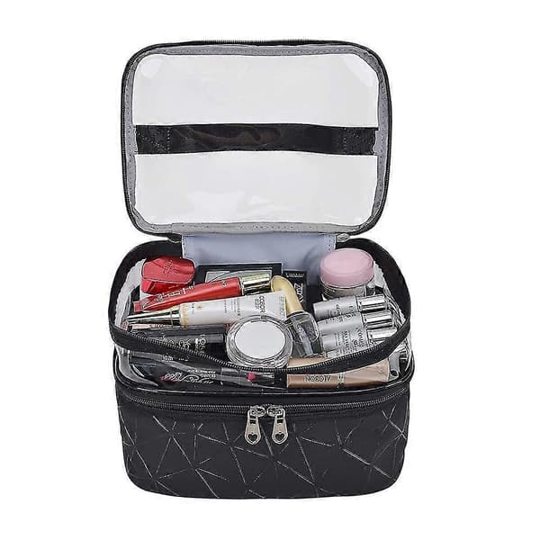 Toilettaske Dobbeltlags Kosmetiktaske Gennemsigtig Stor Makeuptaske[YJD]