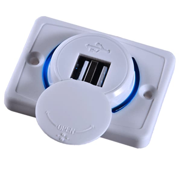 Dobbel USB billader 12V 3.1A for båt, bobil, bil, buss 2 stk [YJD]