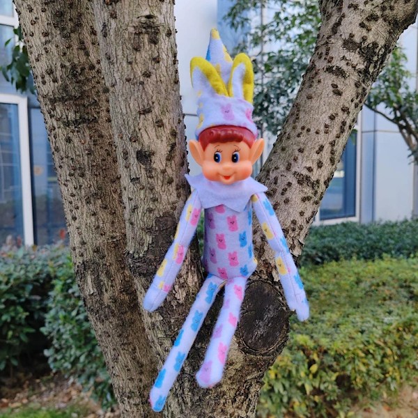 Påskhare Elf Docka Dekoration Barn Present Hem Ornament Liten Accessoar Busig Gosedjur Tomtar Ägg Tecknad Plysch Kanin (YJD) Boy
