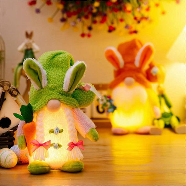 Etsy Unik LED Tomte Lampe med Grøn Hat Gave til Påske[YJD]