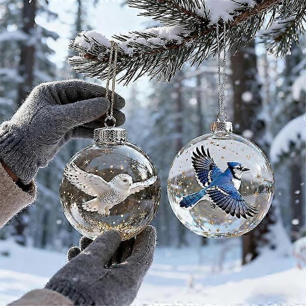 Genomskinlig 3D-julgransprydnad med kolibri [YJD]