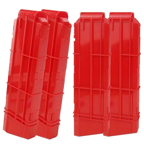 2025 Ny 4-pak 12-Pile Hurtig Genladningsclips Kompatibel med Nerf Ultra Series Magasin Legetøjspistol (Rød) [YJD]