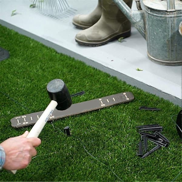 100 stk 8,5 cm plastgrensetrådstaker plenplugger landskapsstifter for bruk i hageplen gjerde gressklipperkabelplugg [YJD] Black
