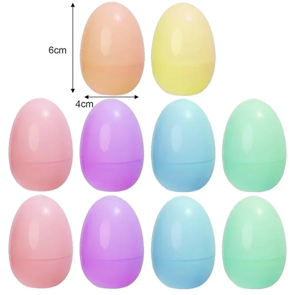 10/50 KPL Muovisia pääsiäismunia Täytettävä muovimuna Lasten lelu Värikäs lahjapakkaus Pääsiäisjuhlat Metsästyspeli DIY Askartelutarvikkeet (YJD) Random Color A 30PCS