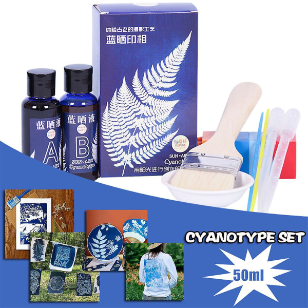 Köksredskapsset Cyanotypi-set skapar en ritning eller bilder med cyanotypi-kit 100 ml (YJD) Black