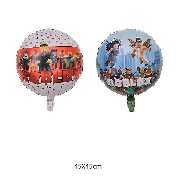 Roblox-tema Robert Style födelsedagsfest dekoration tillbehör folie ballonger set (YJD)