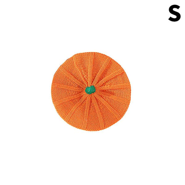 Halloween Dekor Pumpa Basker Hatt Höst Och Vinter Förälder-barn Stickad Hatt[YJD] Orange S
