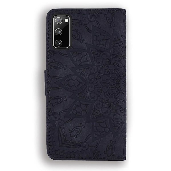 Wallet Case til Samsung Galaxy S20 FE Premium PU Læder Flip Cover Mandala[HK] Black