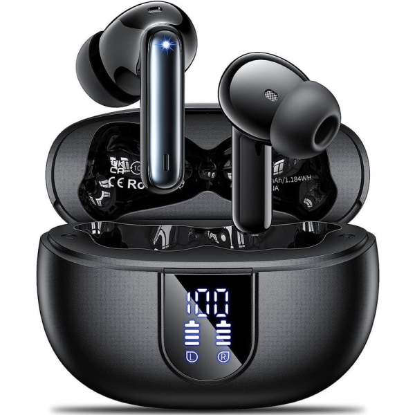 X500 trådlösa Bluetooth hörlurar - 30 timmar C4U® ANC ENC BT 5.3 black