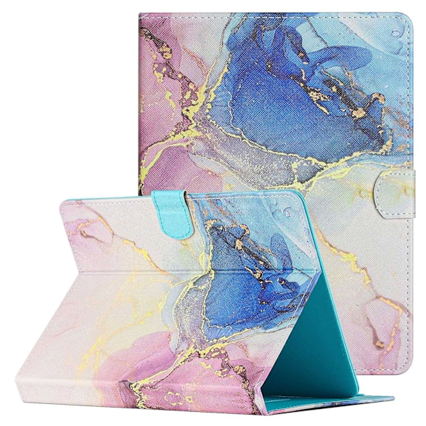 För 10-tums Universellt Personligt Målat Marmor Sytt Läderfodral Rosa Blå Marmor[HK] Multicolor Style C iPad 10.2 (2021)