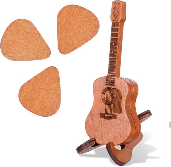 3-delade plektrum gitarr träplektrum gitarr, trägitarrplektrum gitarrplektrumhållare mini trägitarrplektrum plektrumfodral gitarrplektrum Gu[YJD]