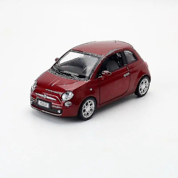 1/28 Fiat 500 Legetøjsbil Miniature Cca Klassisk Model Diecast Alloy Samling Døre Åbnelige Træk Tilbage Køretøj Samling Gave-YNP  (YJD) Burgundy