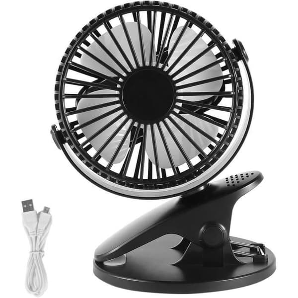 Miniventilator - USB - Bærbar - Lydløs - 360° Rotation - 2 Hastigheder