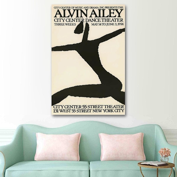 Alvin Ailey 1974 City Center Dance Theater Poster Väggkonst Dekor Tryck Bild Målningar för Vardagsrum Sovrum Dekoration Oinramad (YJD) No Frame 20x30cm(8x12in)