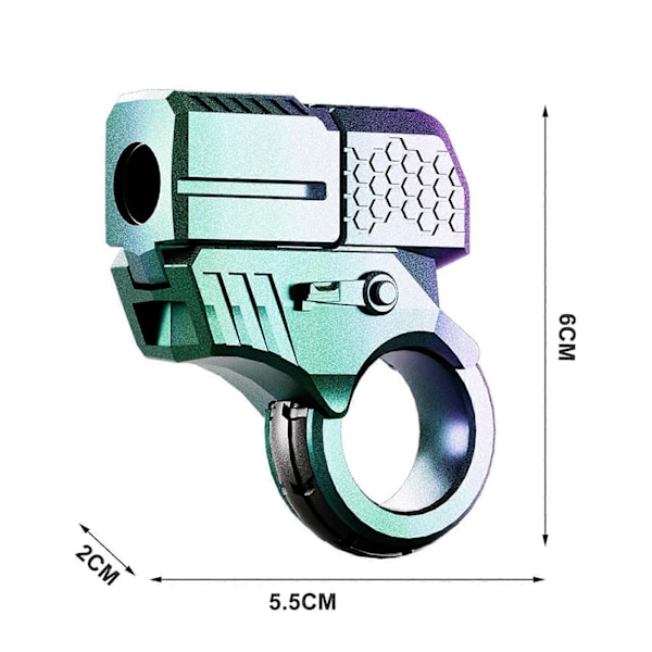 Shooter Spinner Fidget Leke med 20 Gummi-tupper, Legering Etui, Stress og Angstlindring, Finger Fleksibilitetstrening, Trykkring Skyteleke, Barn og Tenåringer (YJD) Black