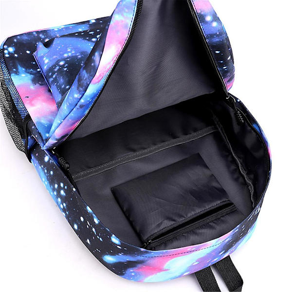 Disney Lilo & Stitch Cartoon Ryggsäck för Skolan, Lätt Vattentät Ryggsäck Casual Dagryggsäck för Mellanstadiet Tonårspojkar Flickor [kk] Galaxy Blue