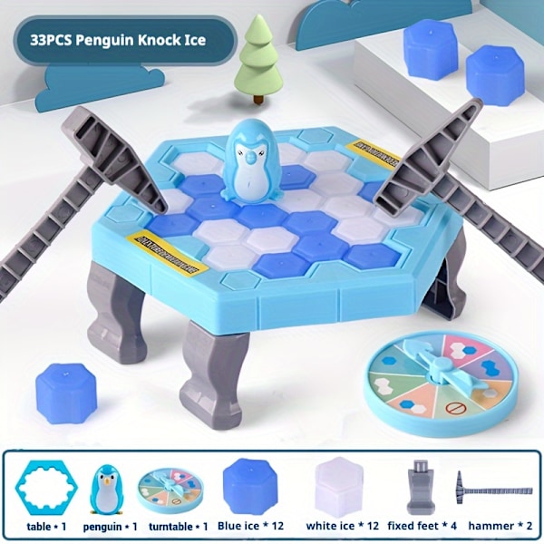 Penguin Isbryterspill - Interaktivt Knokk- og Demonteringsveggbrett Leke, Perfekt for Fester og Aktiviteter (YJD) 1pc