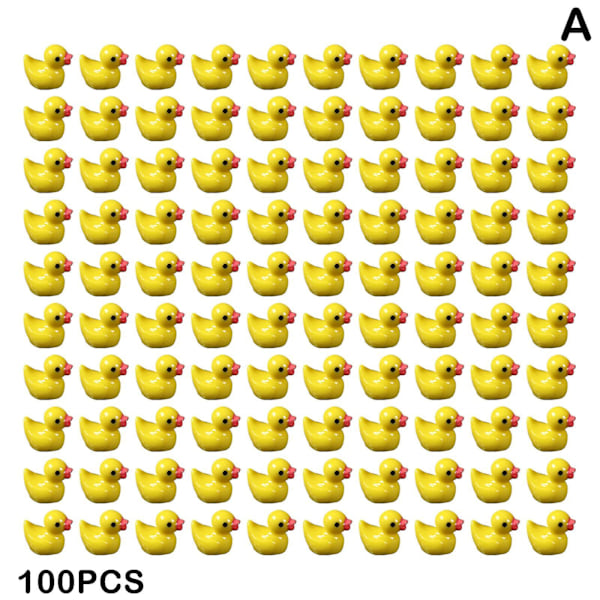 100/200 stk Mini Gummibader Miniatyr Harpiks Andunger Gule Små And (YJD) 100pcs