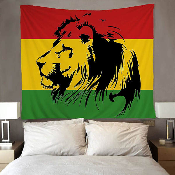 Tapet Reggae Flag Løve Tapet Hippie Kunst Væghængende Dug (YJD) 150x130cm