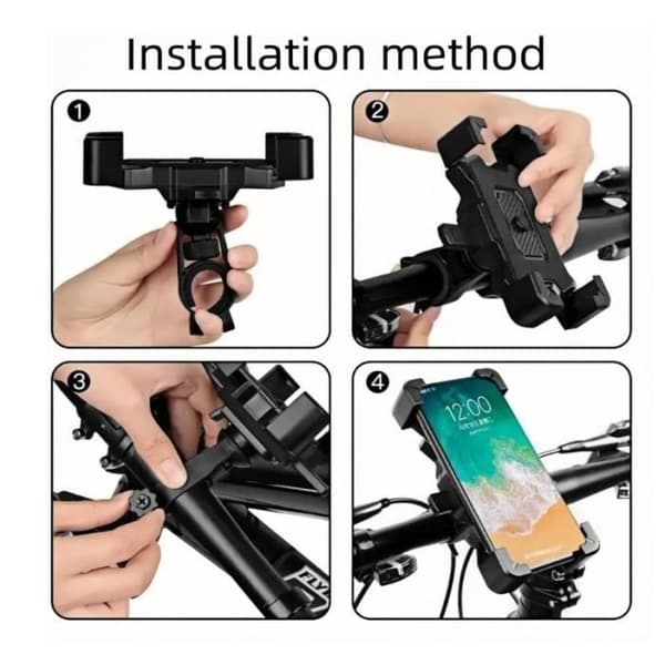 Universal cykeltelefonhållare - Anti-fall - 360° rotation [YJD][YJD] Black