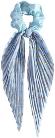 Scrunchies til tyndt hår - Ingen træk, hårelastikker til kvinder og piger, styling, modetilbehør | Bløde elastikker til hjem, kontor, rejser [YJD] sky blue