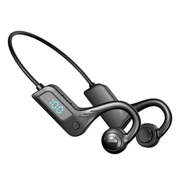 X7 Trådlösa Bluetooth Bone Conduction Hörlurar Vattentäta Hörlurar Digital Display [YJD][YJD] black