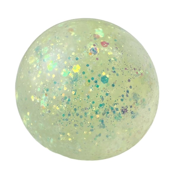 Anti-stressboll Mjuk Tpr Långsam Återhämtning Paljetter Maltosboll Nyp Leksak Stresslindring Elastisk Klämning Färgad Boll Dekompressionsleksak Fest F[YJD] Fluorescent Yellow